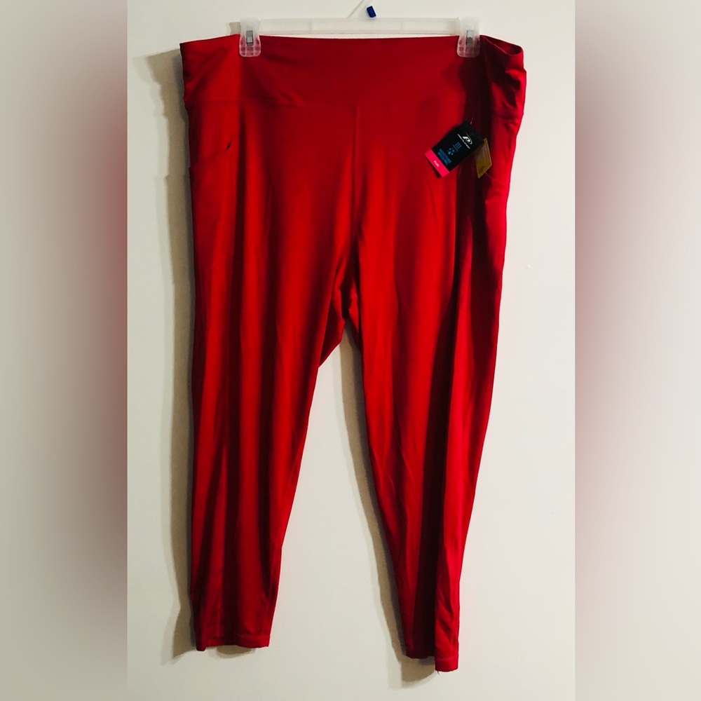 women’s legging three pocket soft stretchy moisture wicking red.3X plus